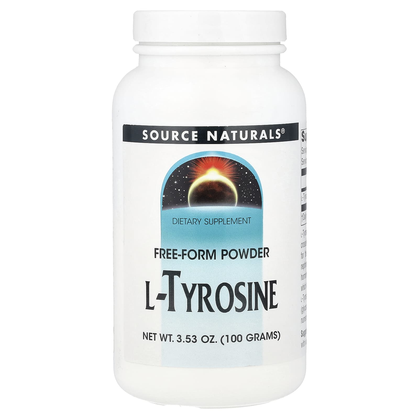 L-тирозин Source Naturals L-Tyrosine Free-Form Powder, 100 г, порошок