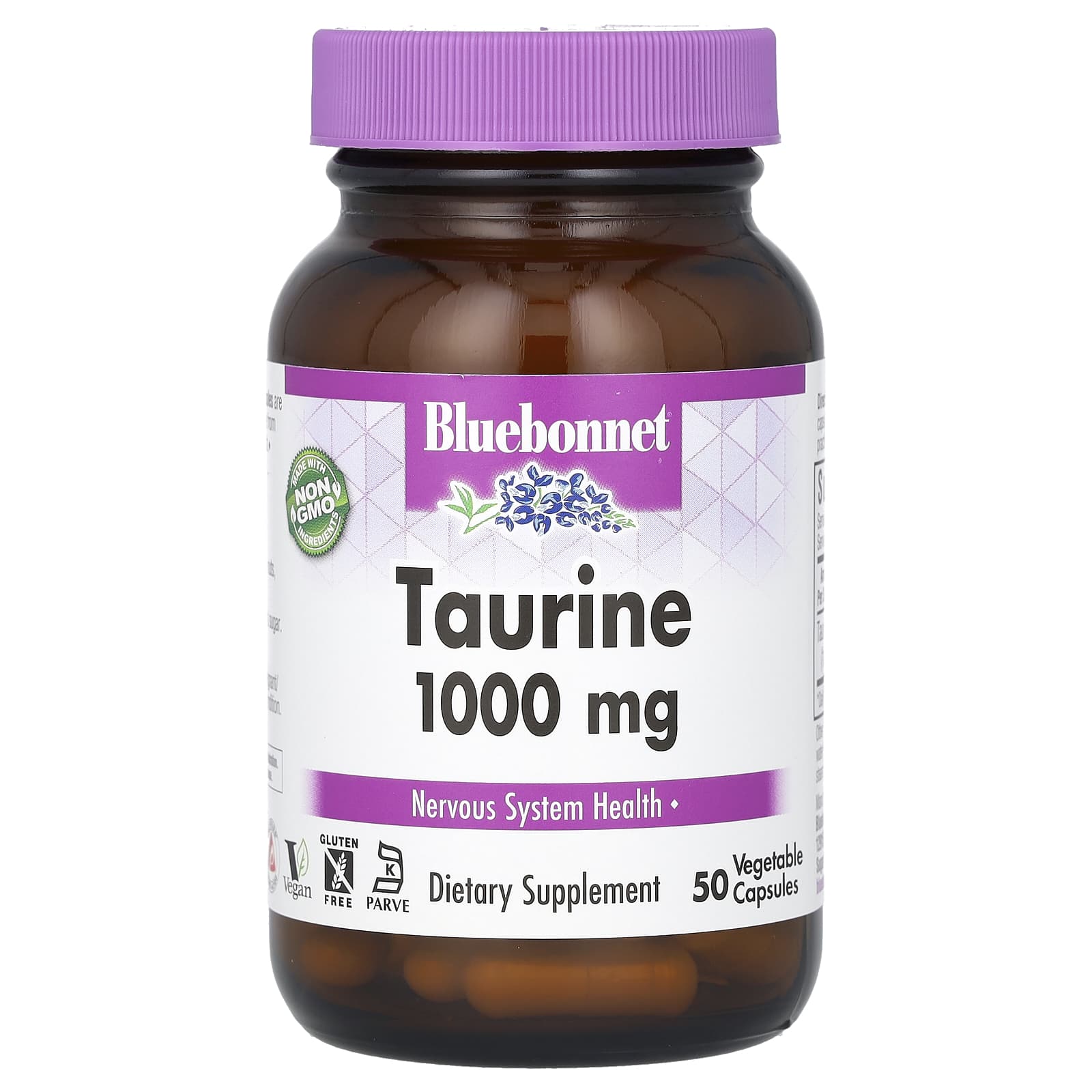 Таурин Bluebonnet Nutrition, 1000 мг, 50 растительных капсул