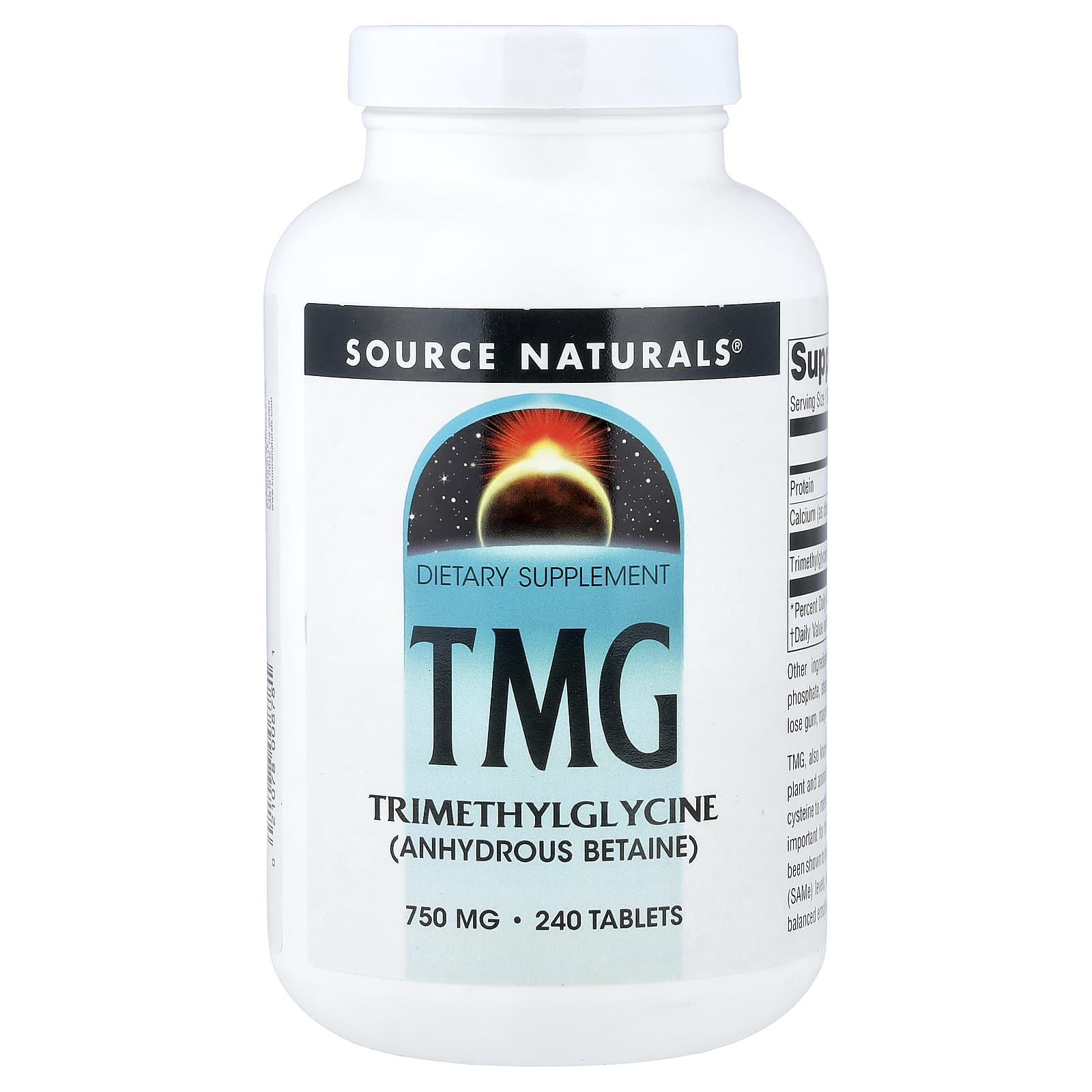 TMG Source Naturals, 750 мг, 240 таблеток
