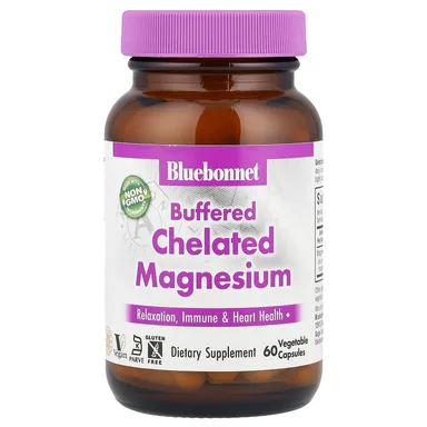 Фото товара: Магний Bluebonnet Nutrition Buffered Chelated, 200 мг, 60 растительных капсул