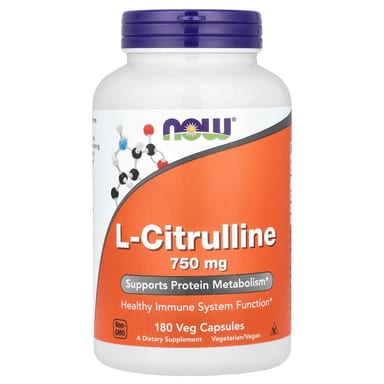 L-цитруллин NOW Foods L-Citrulline, 750 мг, 180 растительных капсул