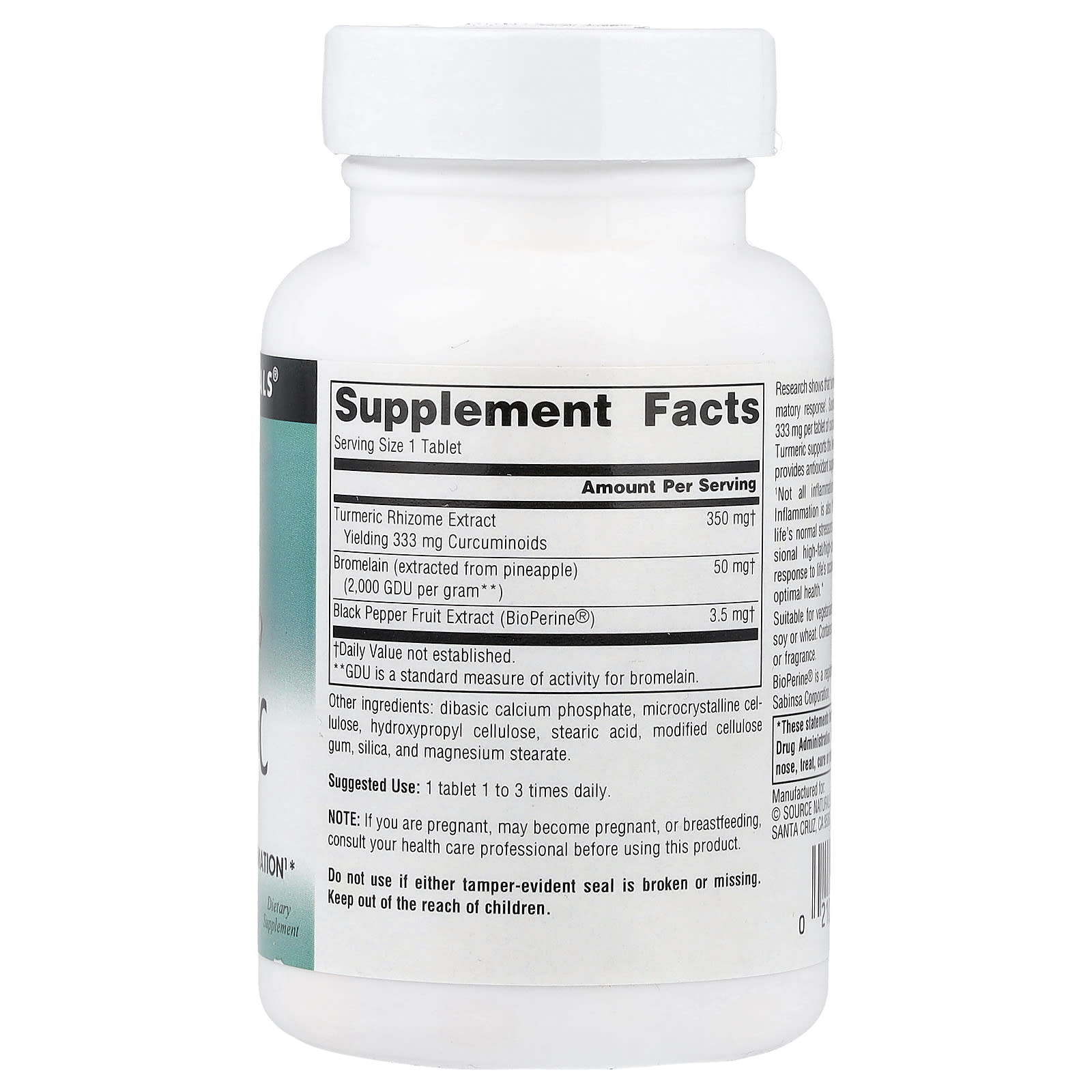 Куркума Source Naturals Extract, 100 таблеток — фото 2