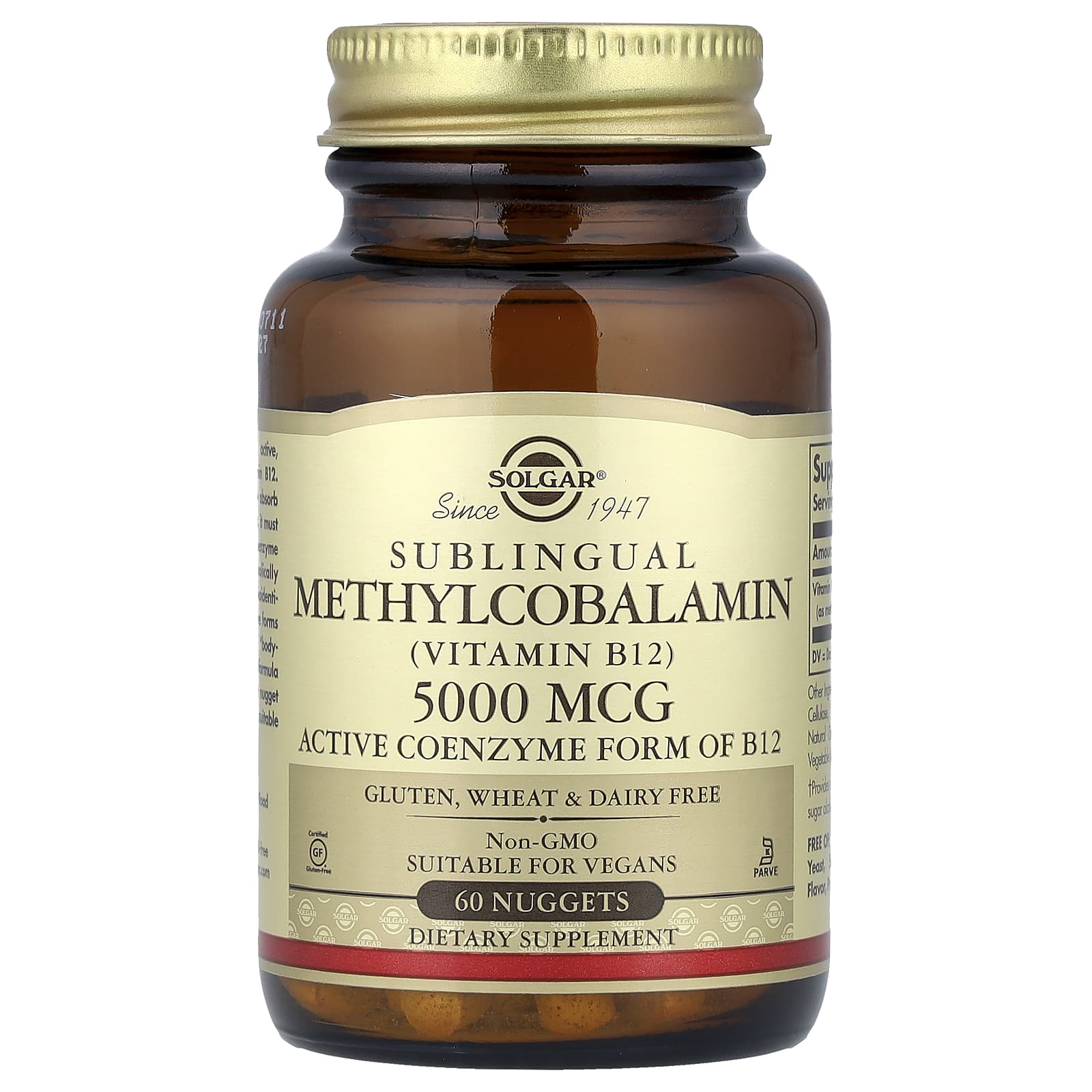 Метил B12 Solgar Sublingual (Vitamin ), оттенок 60 Nuggets, 5000 мкг