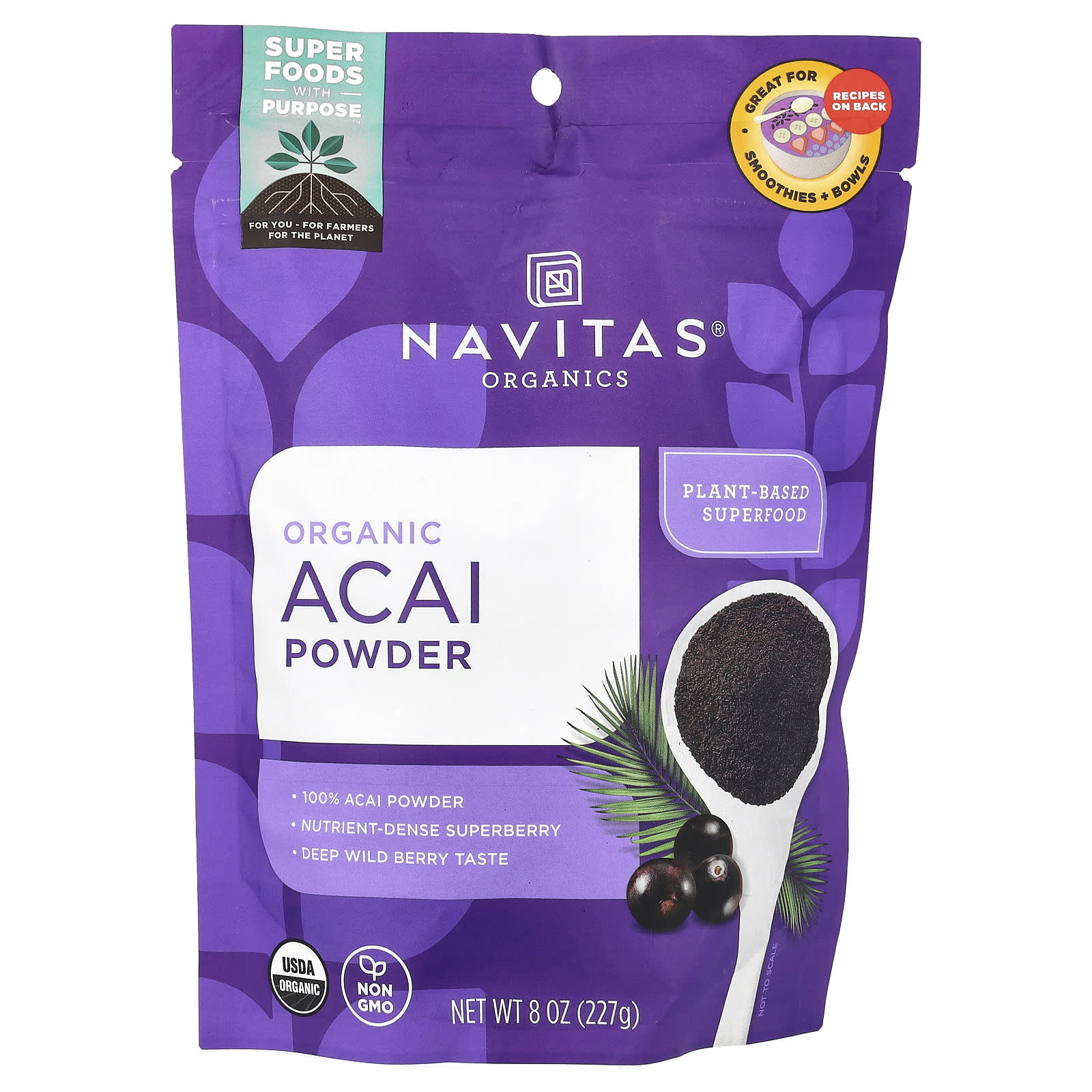Порошок Navitas Organics Organic Acai, 227 г