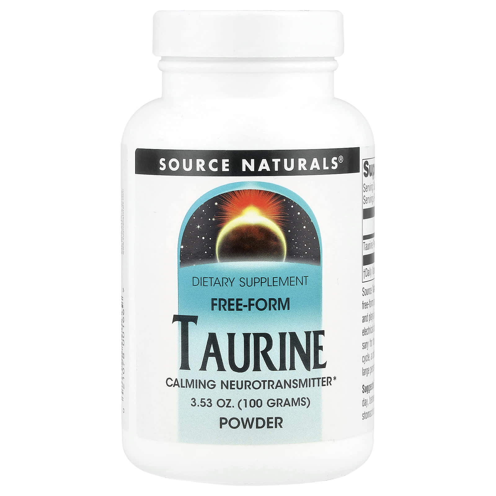 Таурин Source Naturals Powder, 100 г, порошок