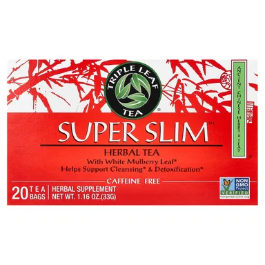 Фото товара: Травяной чай Triple Leaf Tea Super Slim 20 Tea Bags, без кофеина, 33 г, чайные пакетики