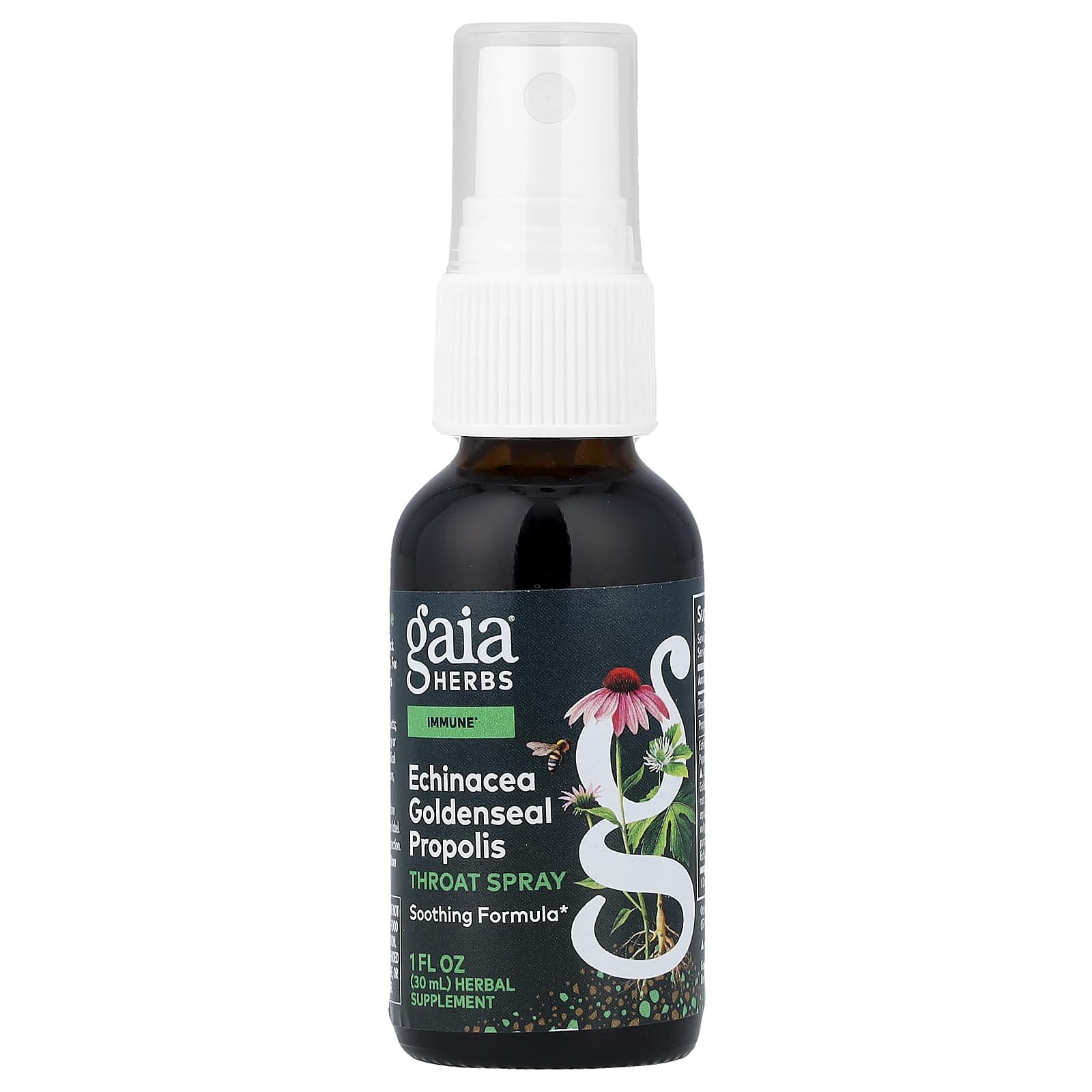 Эхинацея Gaia Herbs Throat Spray Goldenseal Propolis, 30 мл, спрей