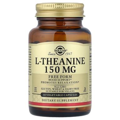 L-теанин Solgar L-Theanine Free Form, 150 мг, 60 растительных капсул