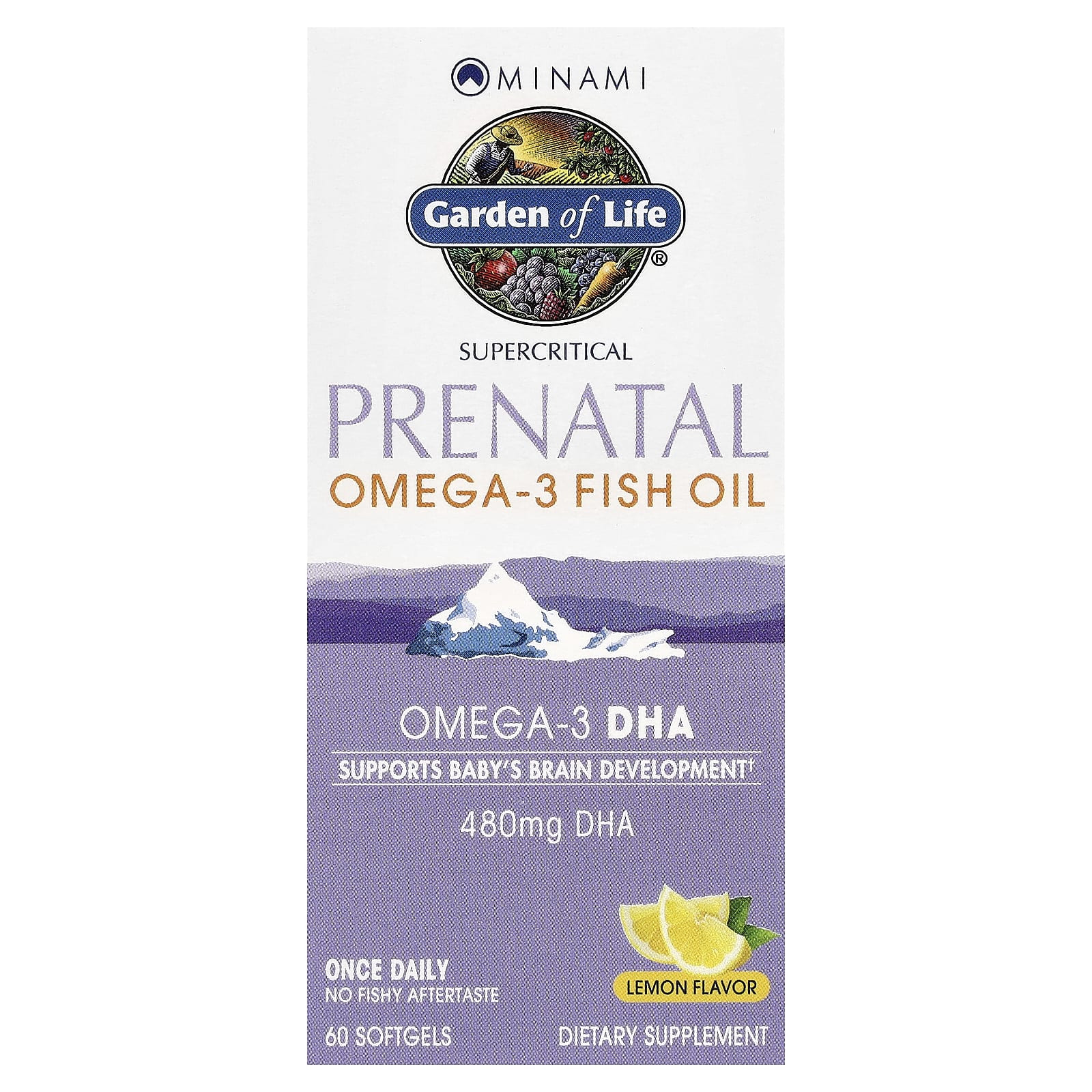 Рыбий жир Minami Nutrition Supercritical Prenatal Omega-3, вкус Lemon, 60 мягких капсул — фото 2