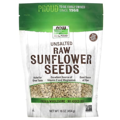Семена подсолнечника NOW Foods Real Food, оттенок Unsalted, 454 г