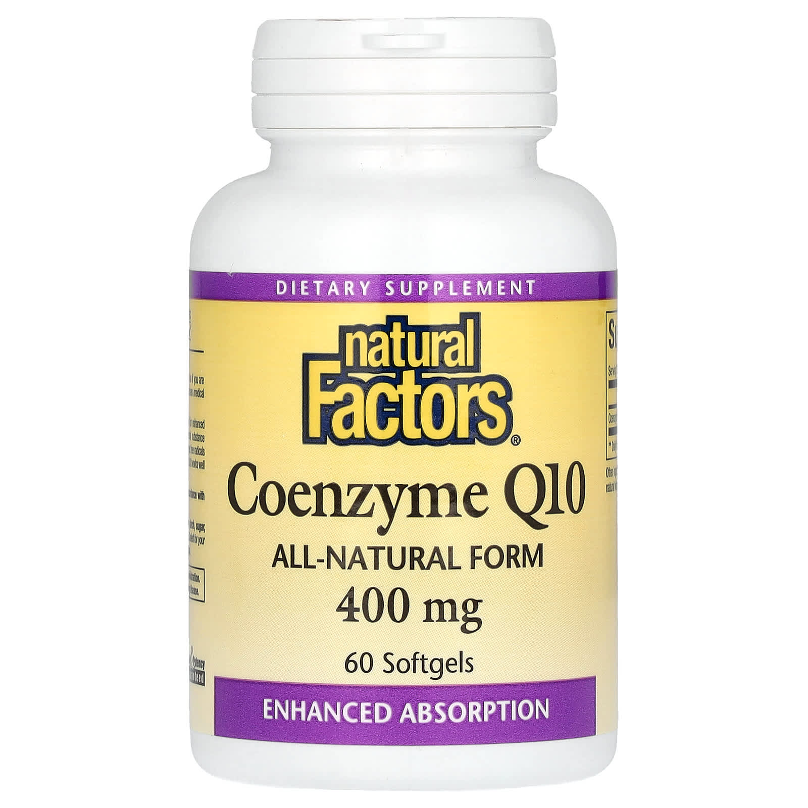 Коэнзим Q10 Natural Factors, 400 мг, 60 мягких капсул