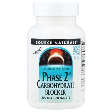 Блокатор углеводов Phase 2 Source Naturals Phase 2® Carbohydrate Blocker, 500 мг, 60 таблеток