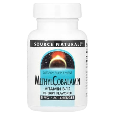 Метил B12 Source Naturals, вкус Cherry, 5 мг, 60 пастилок
