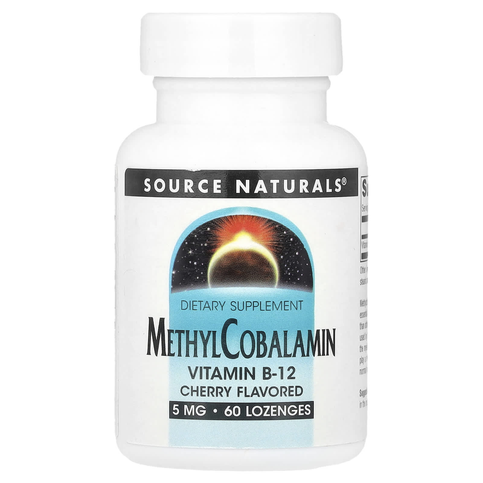 Метил B12 Source Naturals, вкус Cherry, 5 мг, 60 пастилок