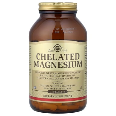 Магний Solgar Chelated, 100 мг, 250 таблеток