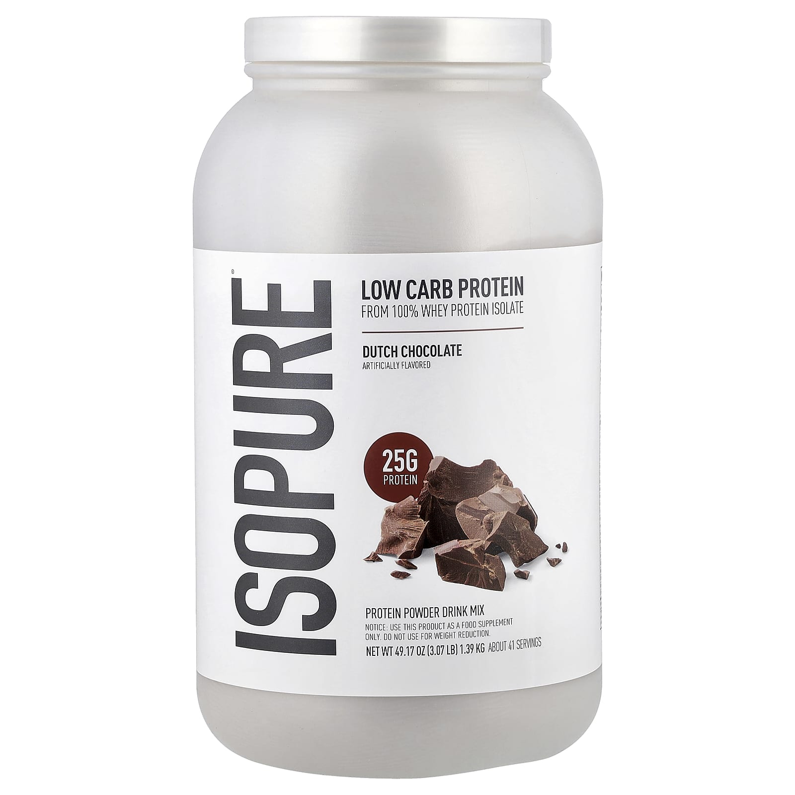Протеиновый порошок Isopure Low Carb, вкус Dutch Chocolate, 1.39 кг