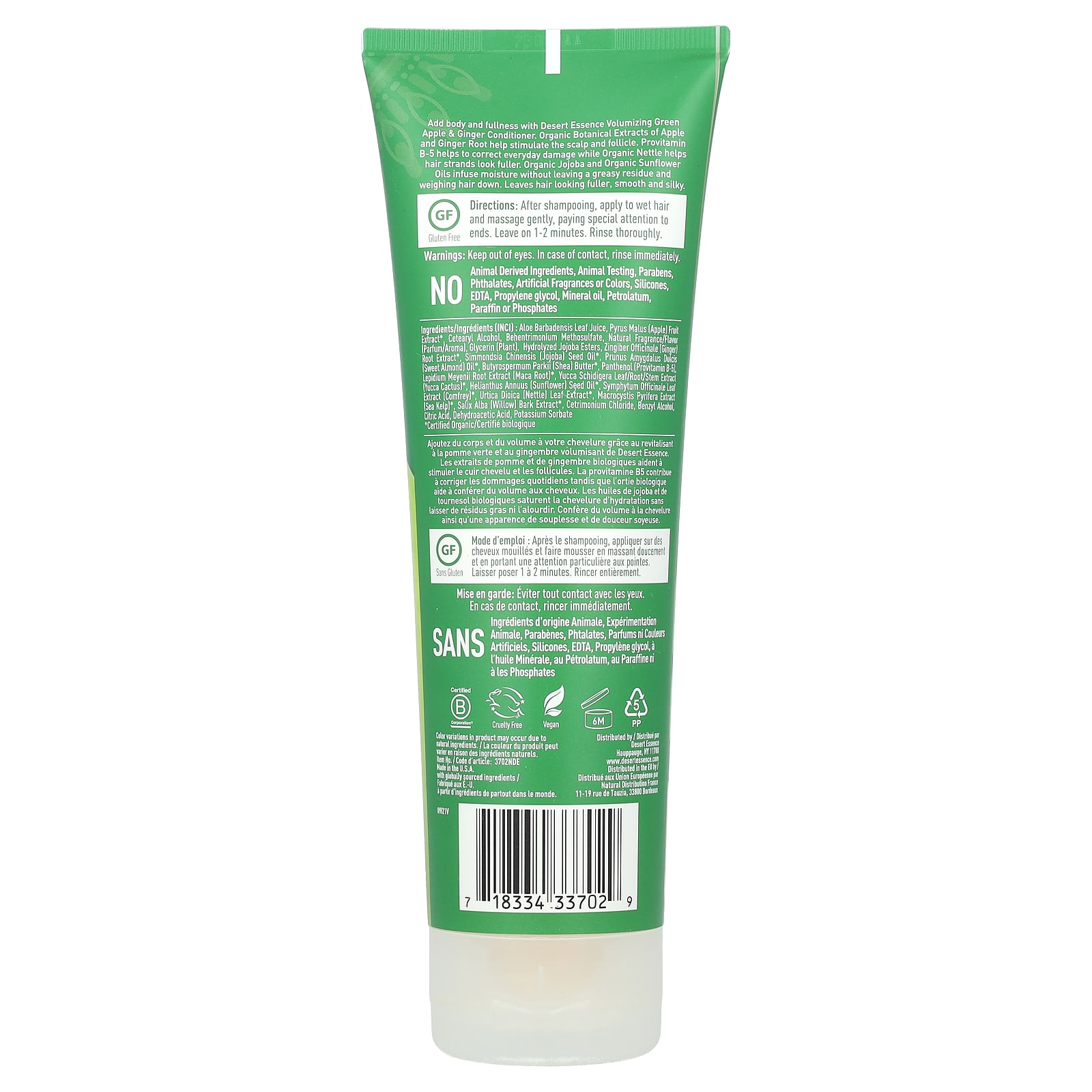 Кондиционер Desert Essence Volumizing, вкус Green Apple & Ginger, 237 мл — фото 2