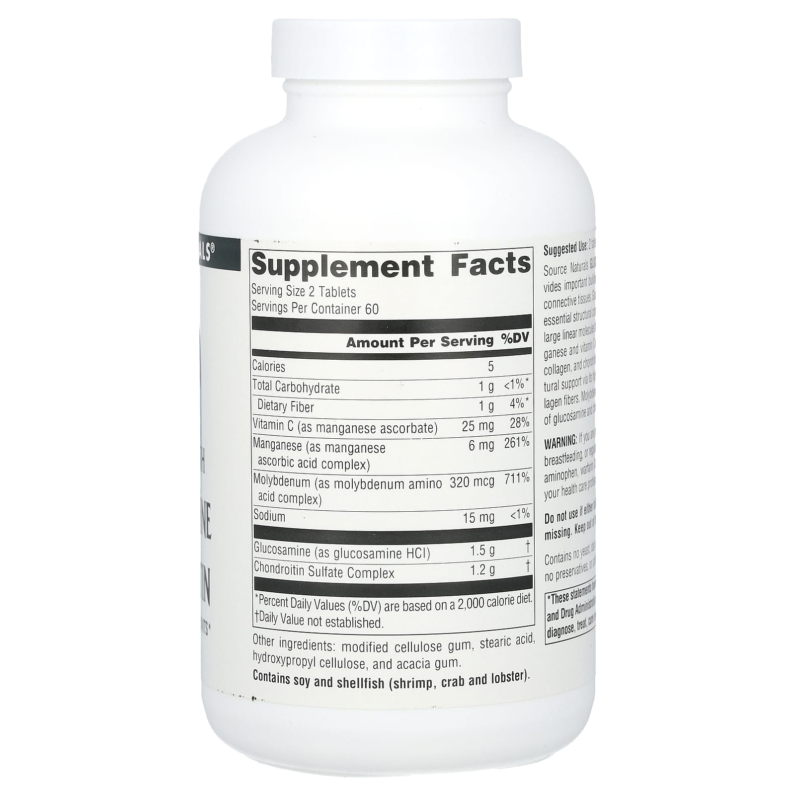 Хондроитин Source Naturals Glucosamine, 120 таблеток — фото 2