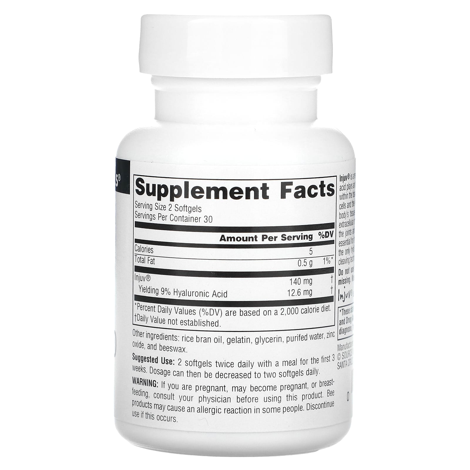 Гиалуроновая кислота Source Naturals Injuv, 60 мягких капсул — фото 2