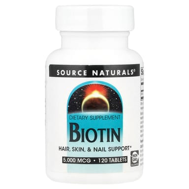 Биотин Source Naturals, 5000 мкг, 120 таблеток