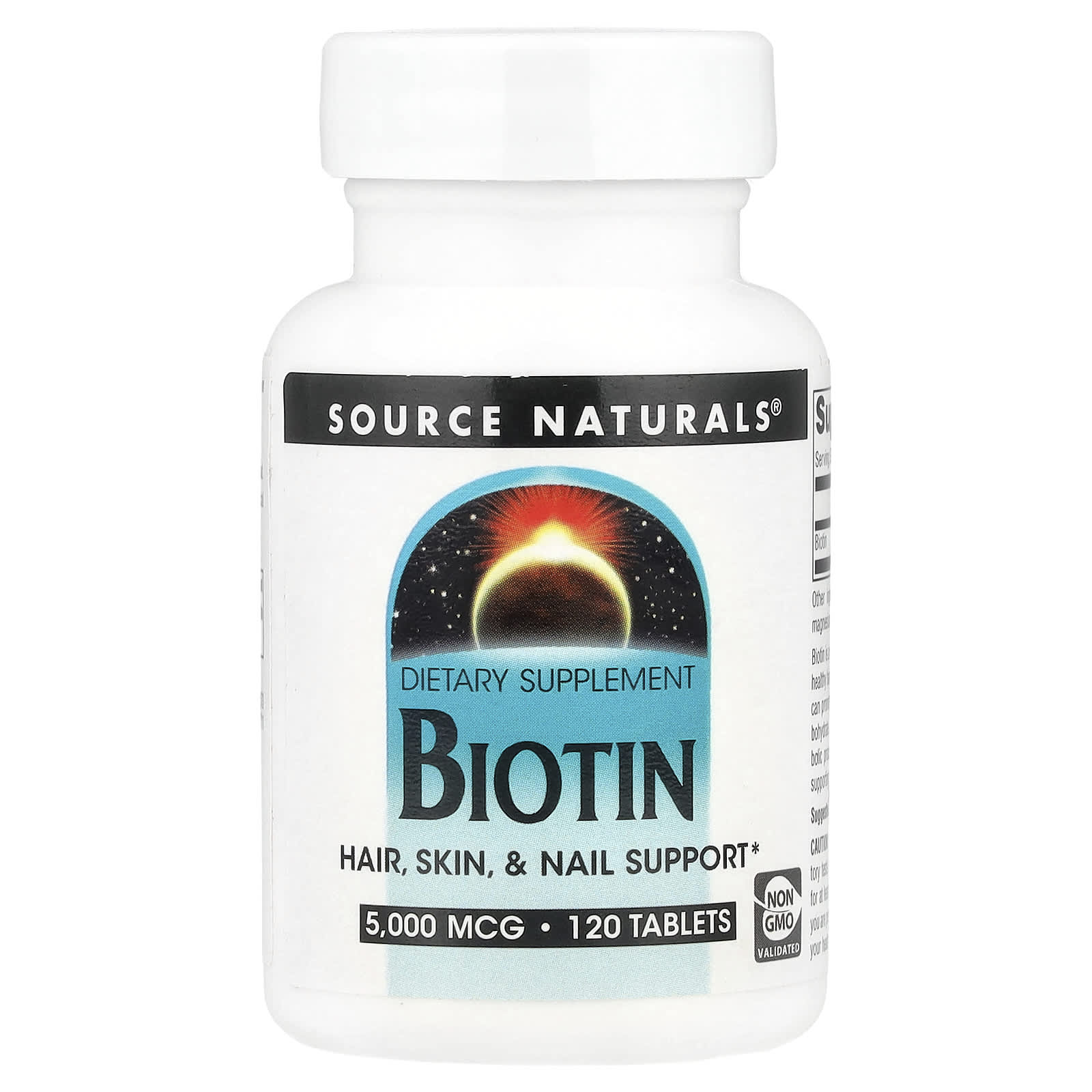 Биотин Source Naturals, 5000 мкг, 120 таблеток