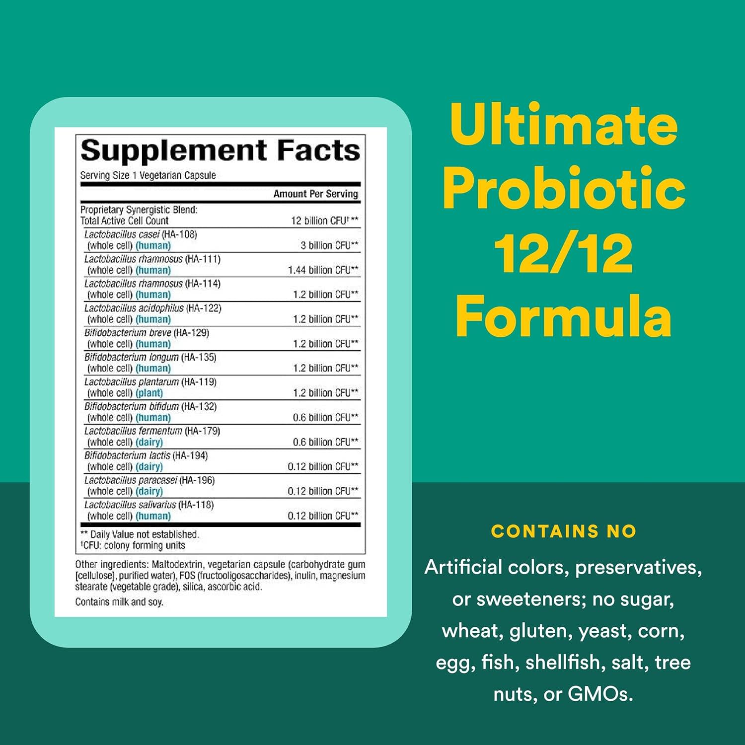 Пробиотик Natural Factors Ultimate 12 Billion, оттенок 12/12 Formula, 60 растительных капсул — фото 4
