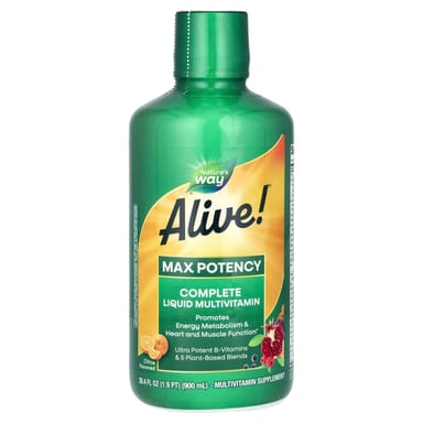 Мультивитамины Nature's Way Alive! Complete Liquid Max Potency, оттенок Citrus, 900 мл, жидкая форма