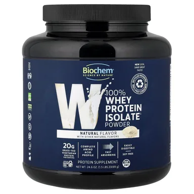 Фото товара: Сывороточный протеин Biochem 100% Isolate Powder Natural, 699 г, порошок