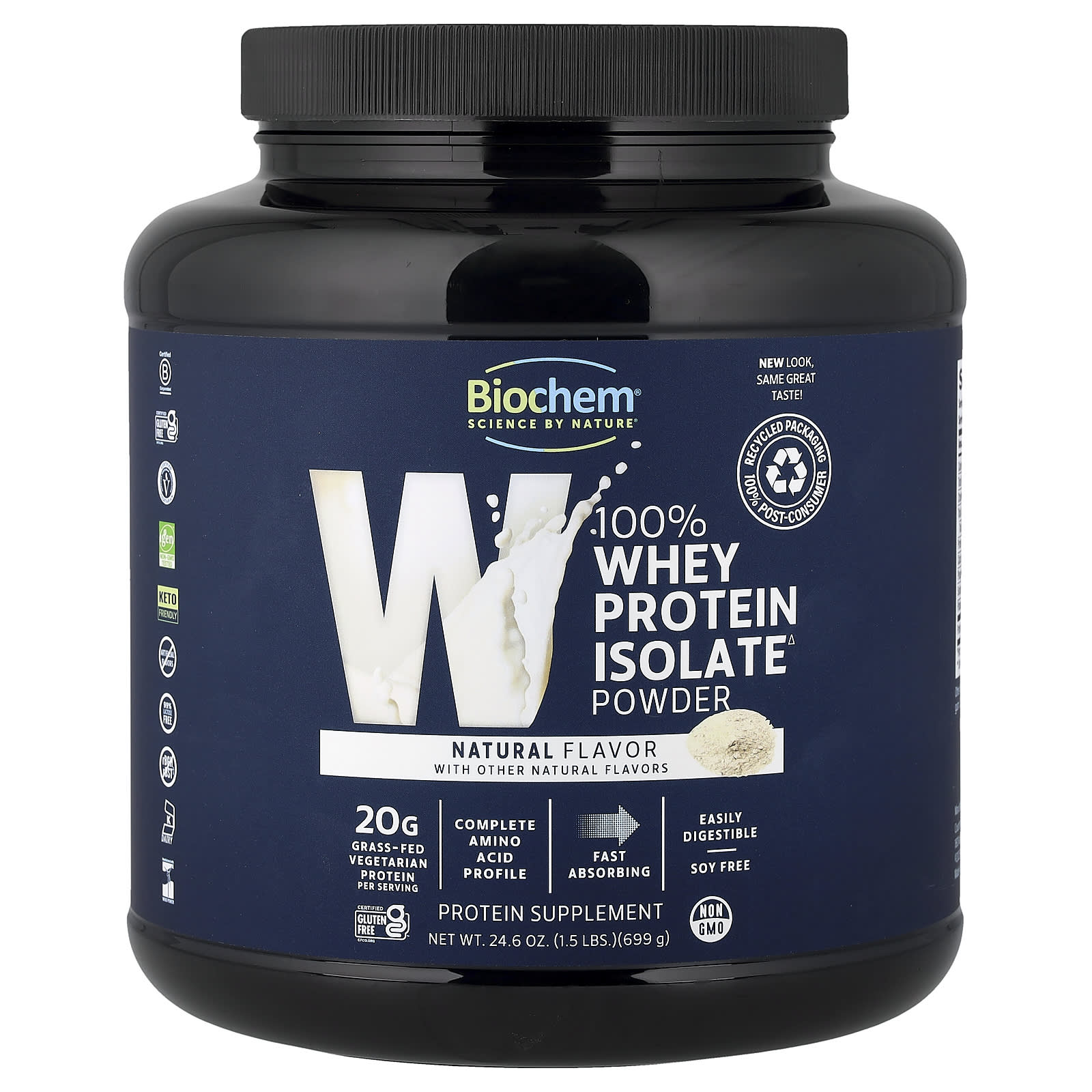 Сывороточный протеин Biochem 100% Isolate Powder Natural, 699 г, порошок