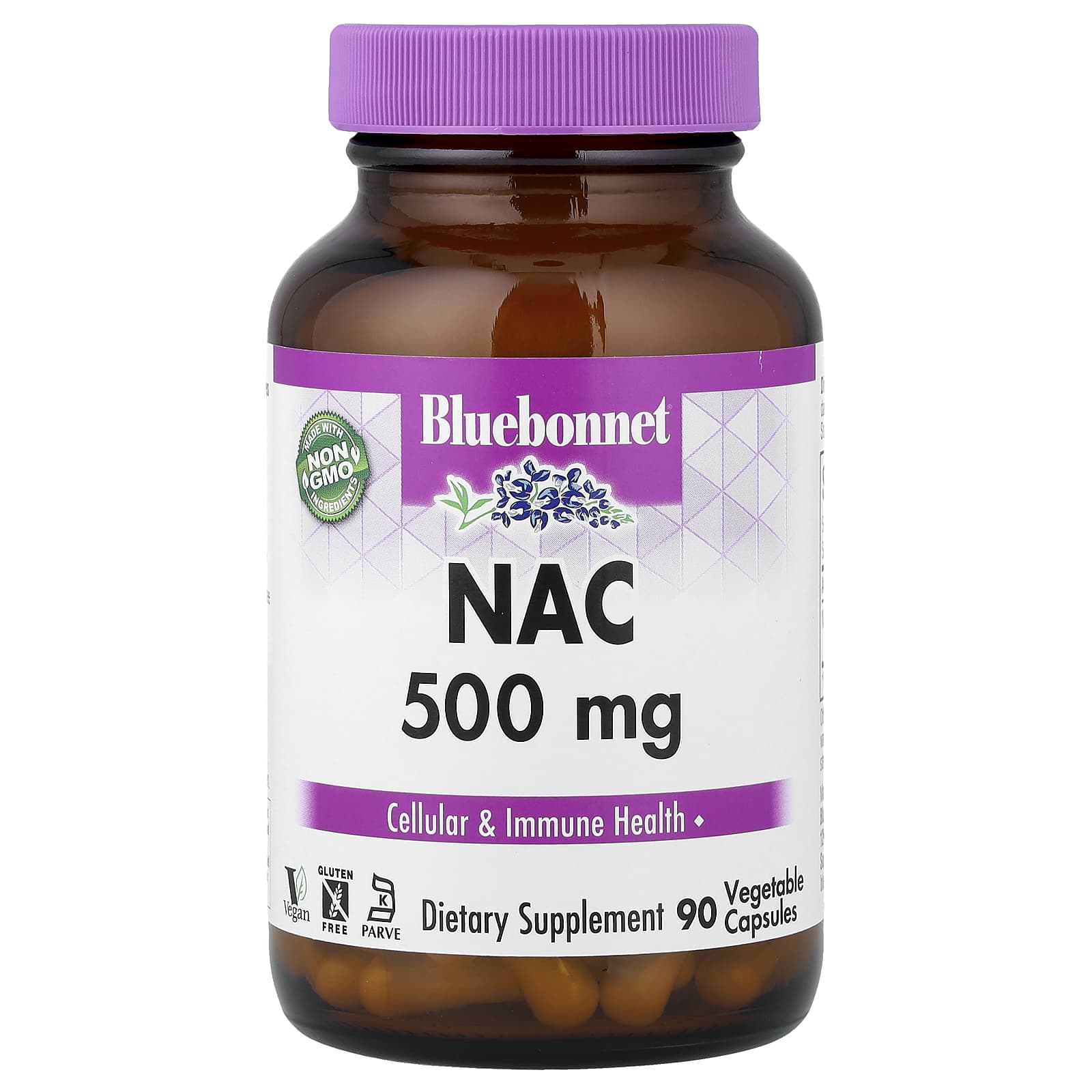 NAC Bluebonnet Nutrition, 500 мг, 90 растительных капсул