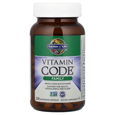 Мультивитамины Garden of Life Vitamin Code® Whole Food, оттенок Family, 120 растительных капсул