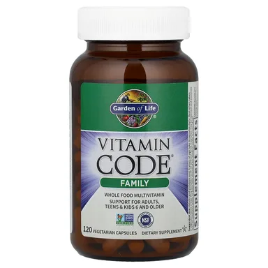 Фото товара: Мультивитамины Garden of Life Vitamin Code® Whole Food, Family, 120 растительных капсул
