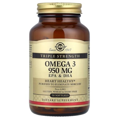 Омега-3 Solgar EPA & DHA Triple Strength, 950 мг, 50 мягких капсул
