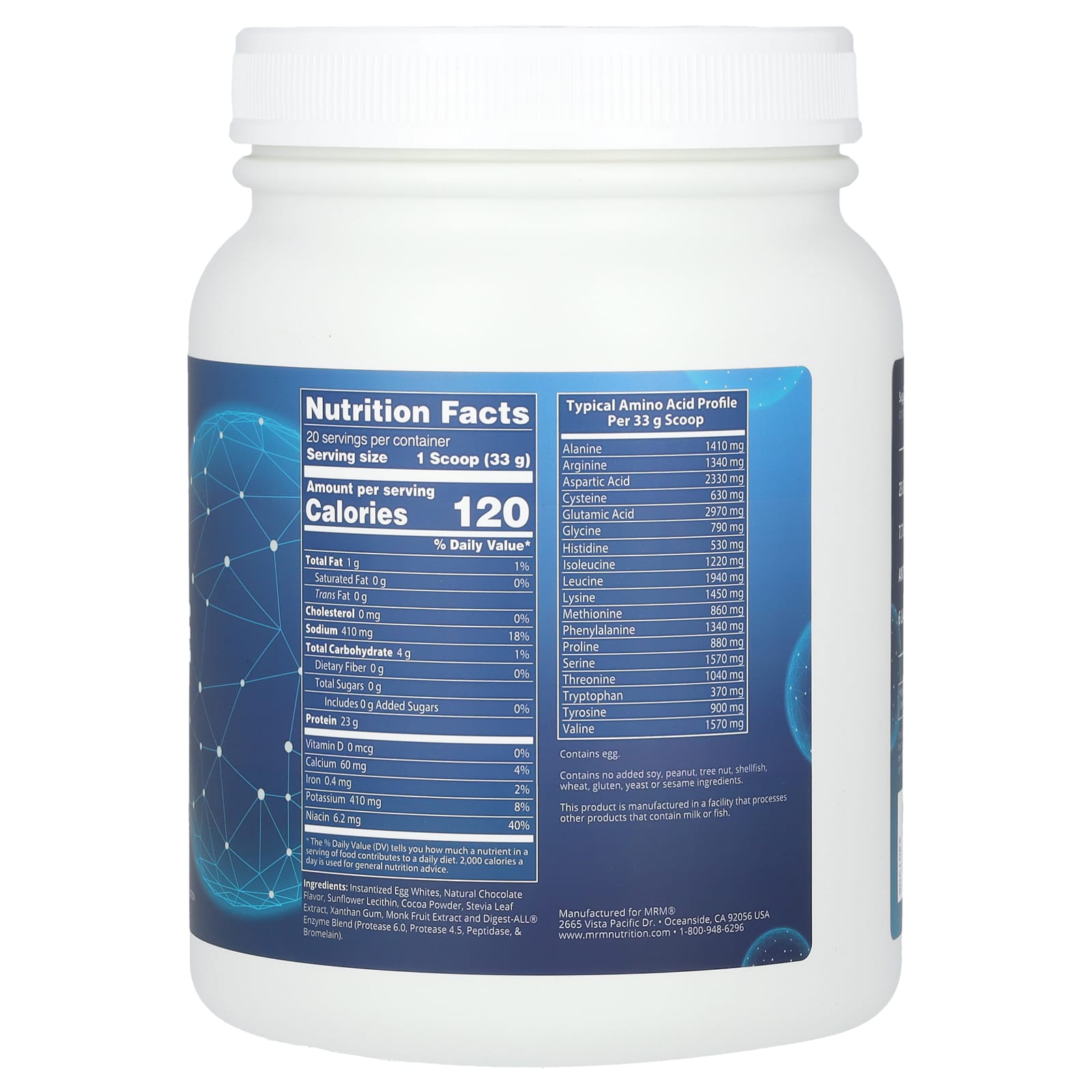 Шоколад MRM Nutrition Egg White Protein, вкус Chocolate, 680 г — фото 2