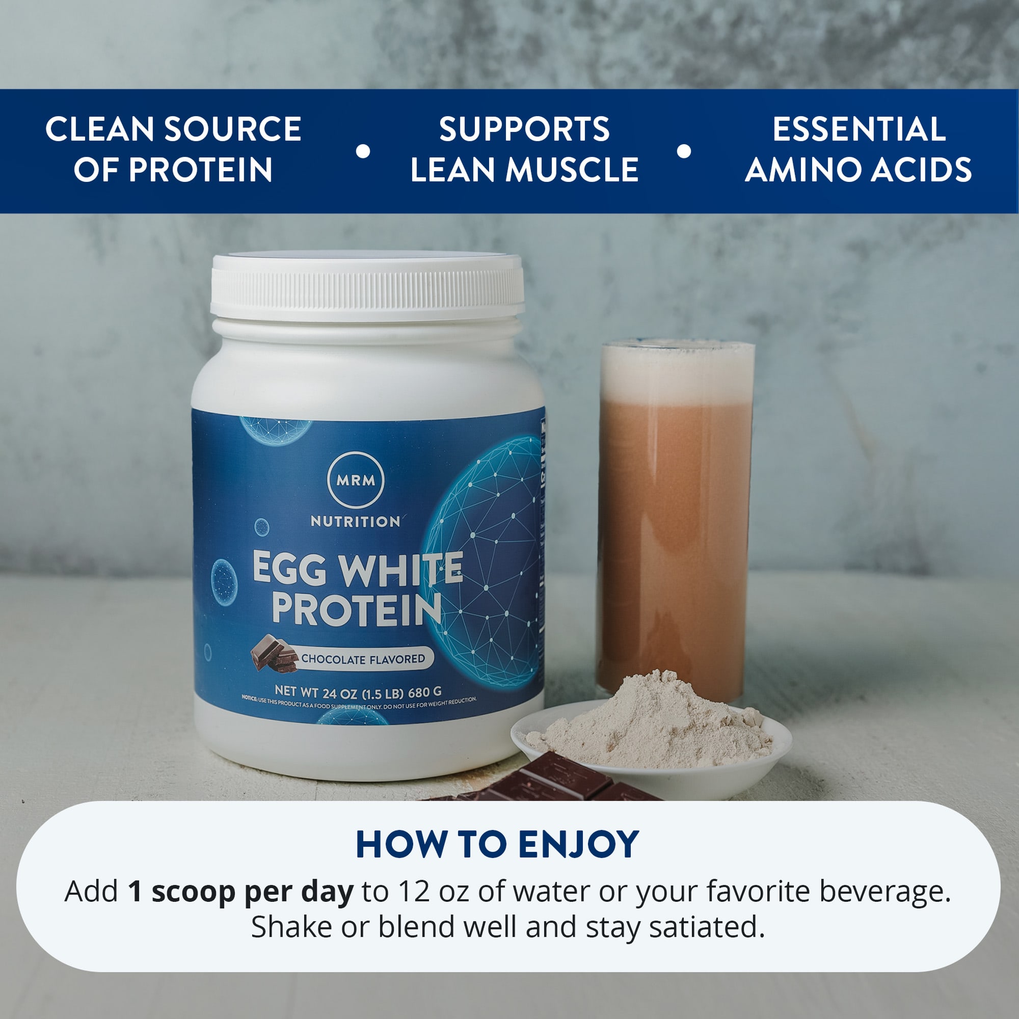 Шоколад MRM Nutrition Egg White Protein, вкус Chocolate, 680 г — фото 6