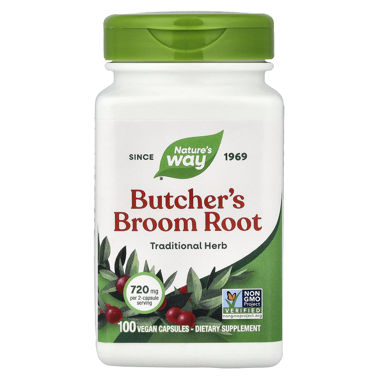 Иглица (рускус) Nature's Way Root, 360 мг, 100 растительных капсул