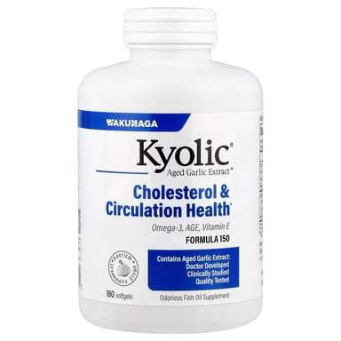 Комплекс выдержанного чеснока для холестерина и кровообращения Kyolic Aged Garlic Extract™ Cholesterol & Circulation Health, 180 мягких капсул