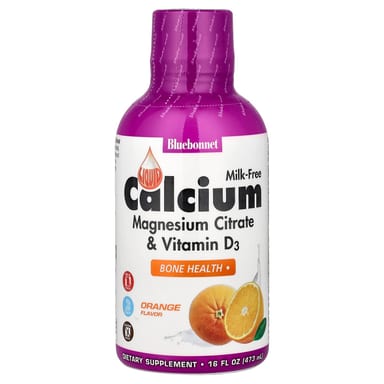 Магний цитрат Bluebonnet Nutrition Liquid Calcium & Vitamin D3, вкус Orange, 473 мл, жидкая форма