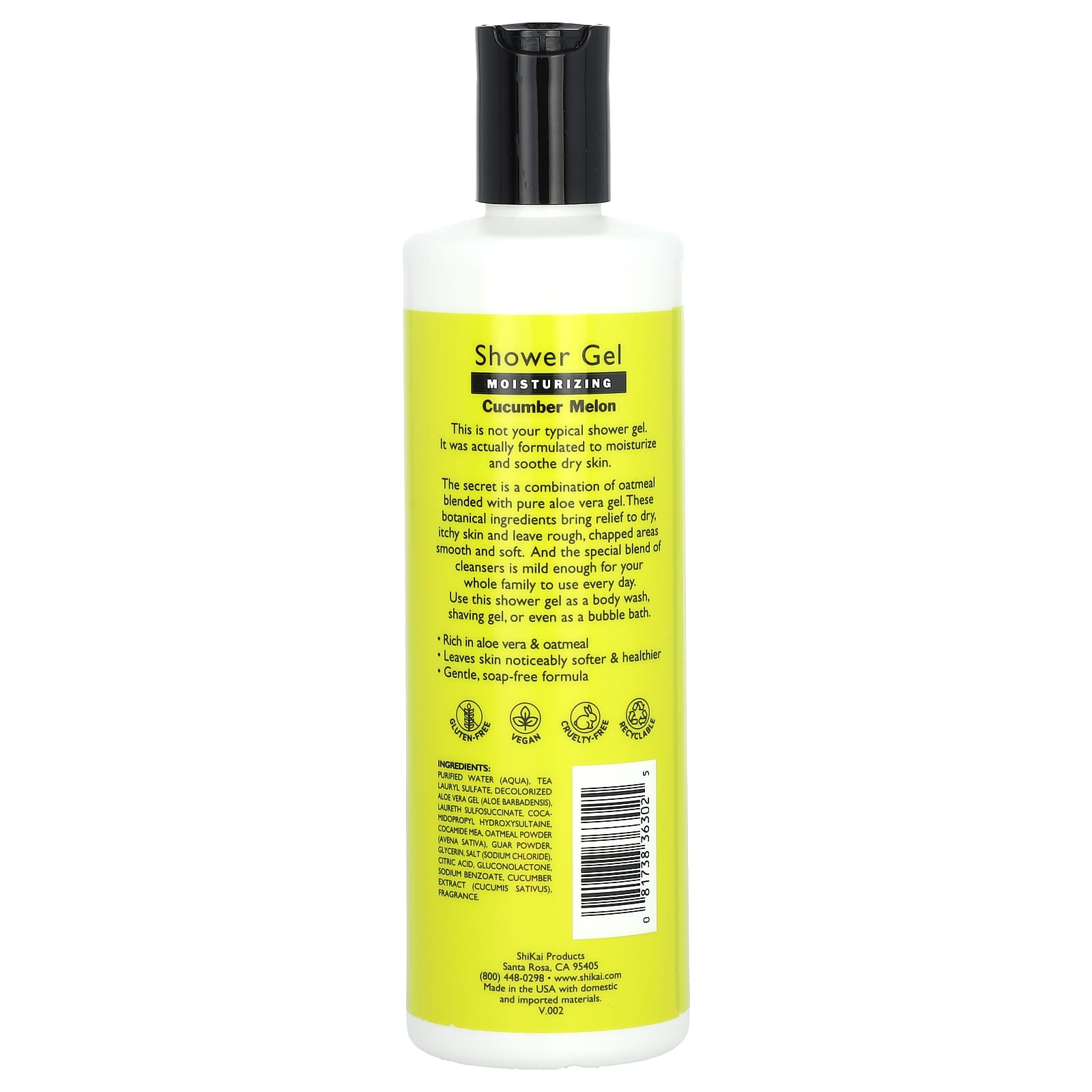Гель для душа Shikai Moisturizing Cucumber Melon, 355 мл — фото 2