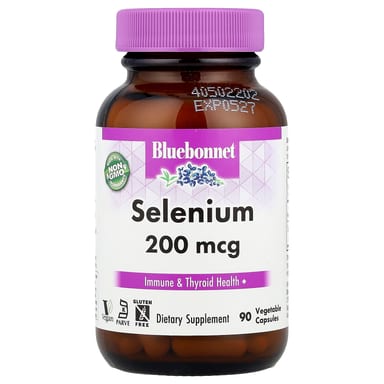 Селен Bluebonnet Nutrition, 200 мкг, 90 растительных капсул