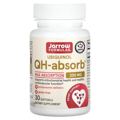 Убихинол Jarrow Formulas QH-Absorb Max Absorption, 200 мг, 30 мягких капсул