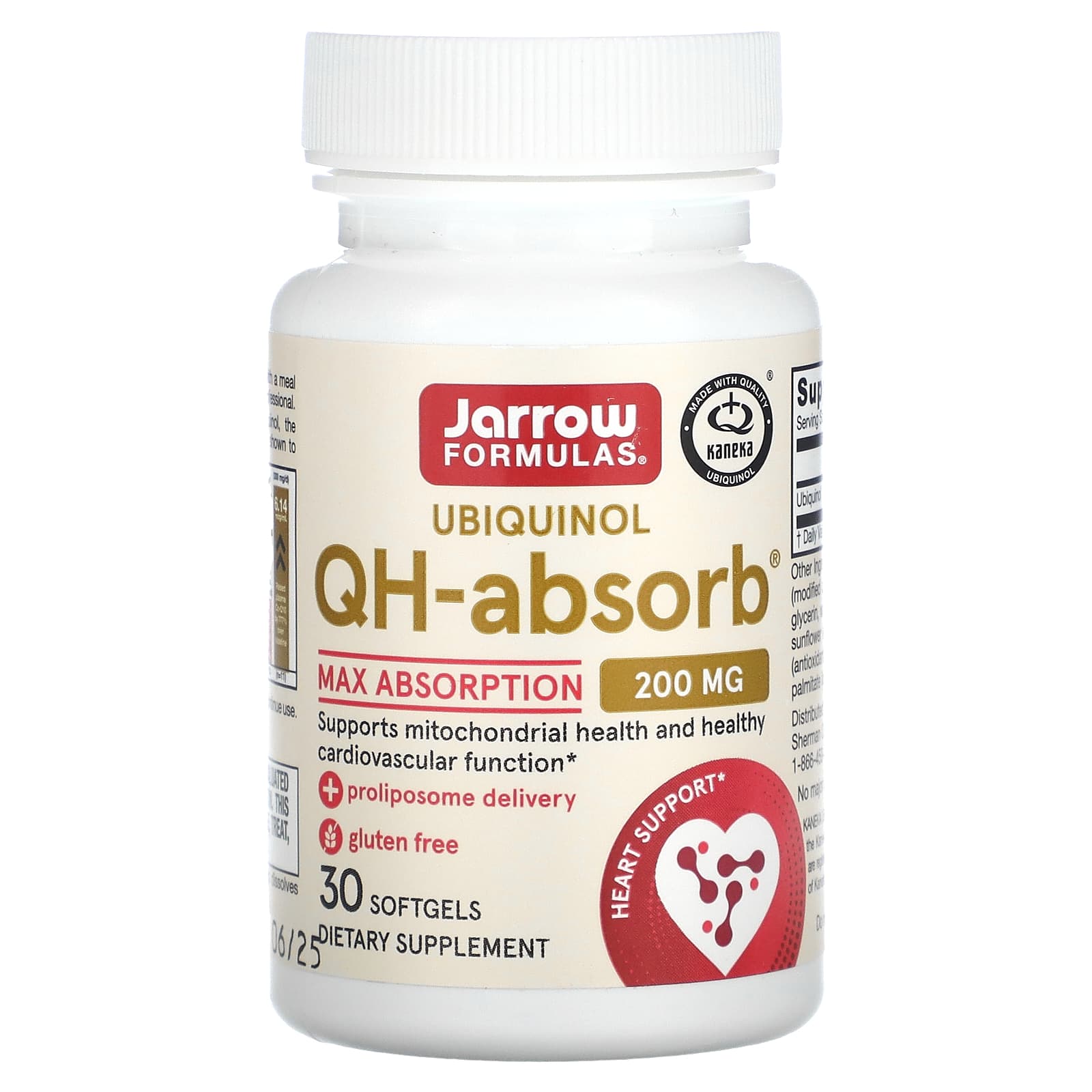 Убихинол Jarrow Formulas QH-Absorb Max Absorption, 200 мг, 30 мягких капсул