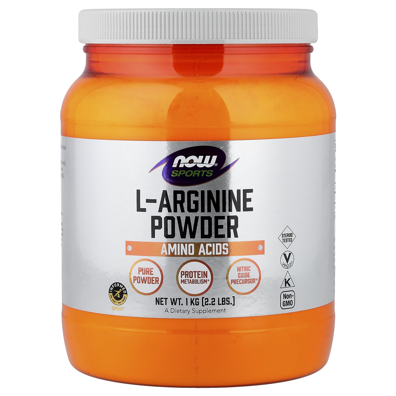 L-аргинин NOW Foods L-Arginine, 1 кг, порошок
