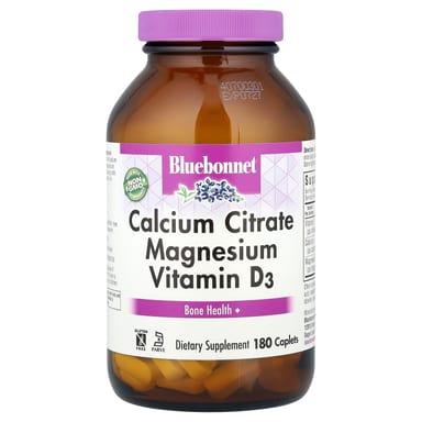 Цитрат кальция Bluebonnet Nutrition Magnesium Vitamin D3, оттенок 180 Caplets