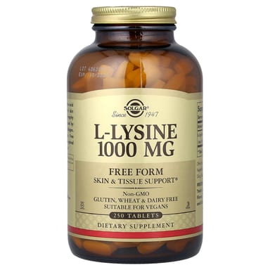 L-лизин Solgar L-Lysine Free Form, 1000 мг, 250 таблеток