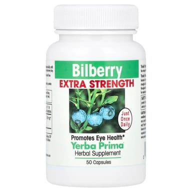 Черника Yerba Prima, вкус Bilberry, 160 мг, 50 капсул