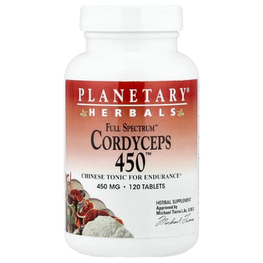 Кордицепс Planetary Herbals Full Spectrum™ 450™, 120 таблеток