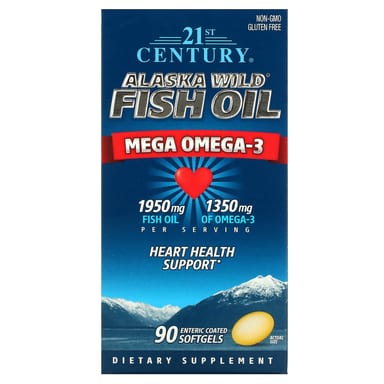 Рыбий жир 21st Century Alaska Wild® Mega Omega 3 90, мягкие капсулы