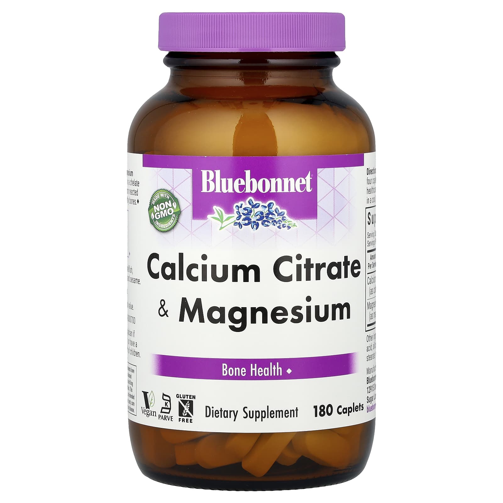 Цитрат кальция Bluebonnet Nutrition & Magnesium, оттенок 180 Caplets