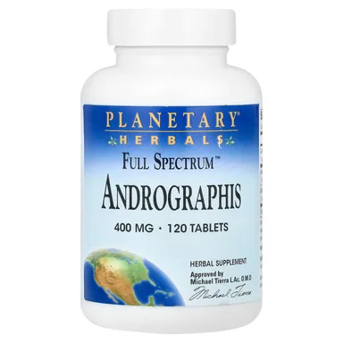 Фото товара: Андрографис Planetary Herbals Full Spectrum™, 400 мг, 120 таблеток